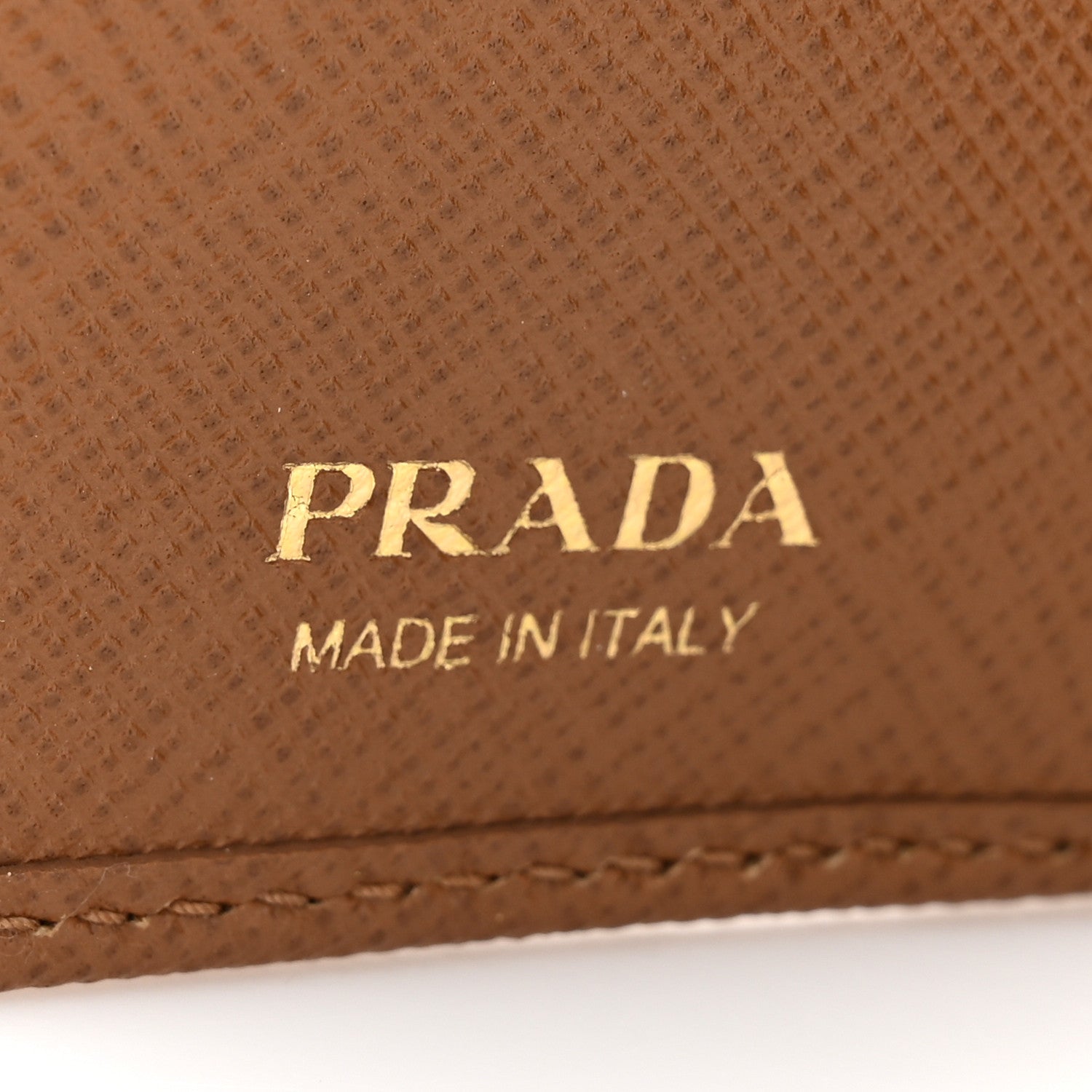 Prada Saffiano Metal Compact Snap Bi-Fold Wallet Caramel 7 of 9