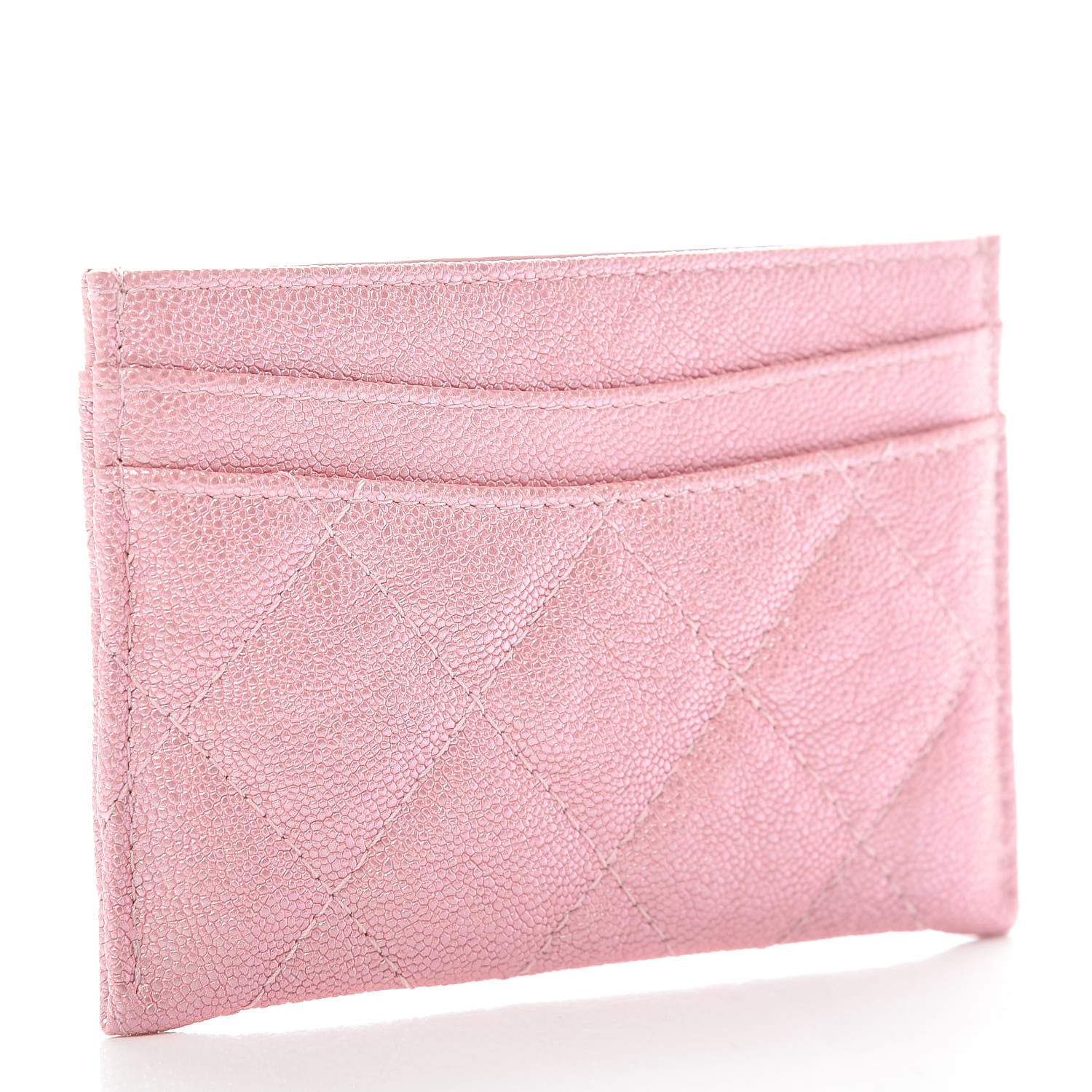 Chanel Iridescent Caviar Quilted Card Holder Rose Pink 3 of 9