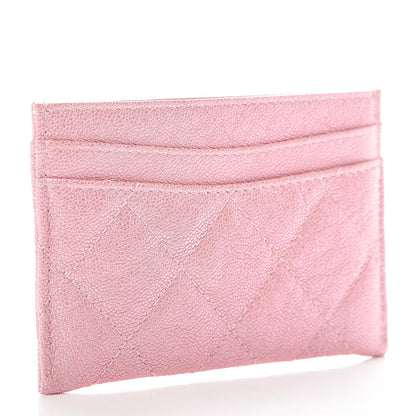 Chanel Iridescent Caviar Quilted Card Holder Rose Pink 3 of 9