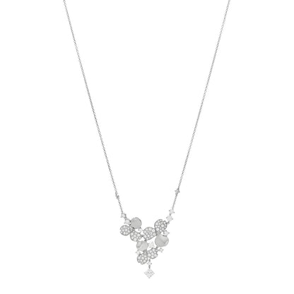 Tiffany Platinum Diamond Paper Flowers Cluster Pendant Necklace 1 of 3
