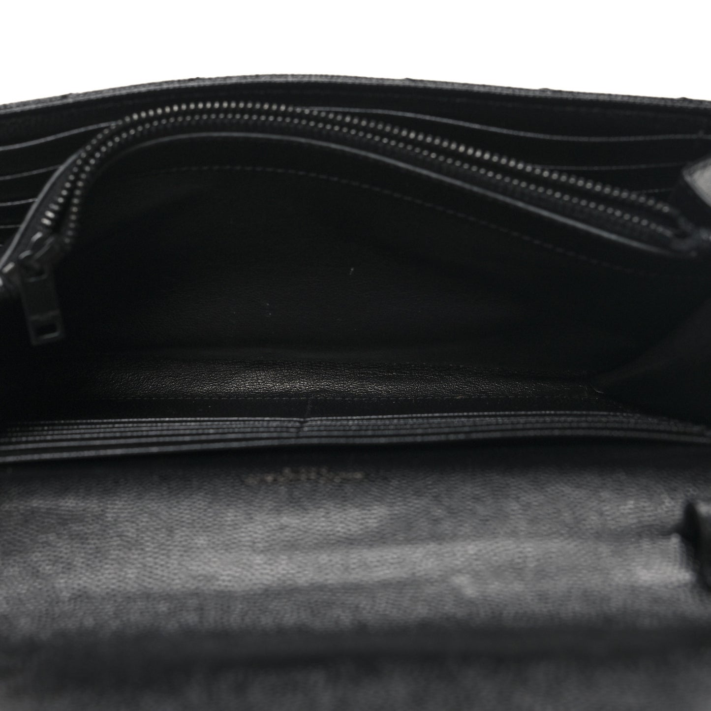 Grain De Poudre Matelasse Chevron Monogram Monochrome Chain Wallet Black