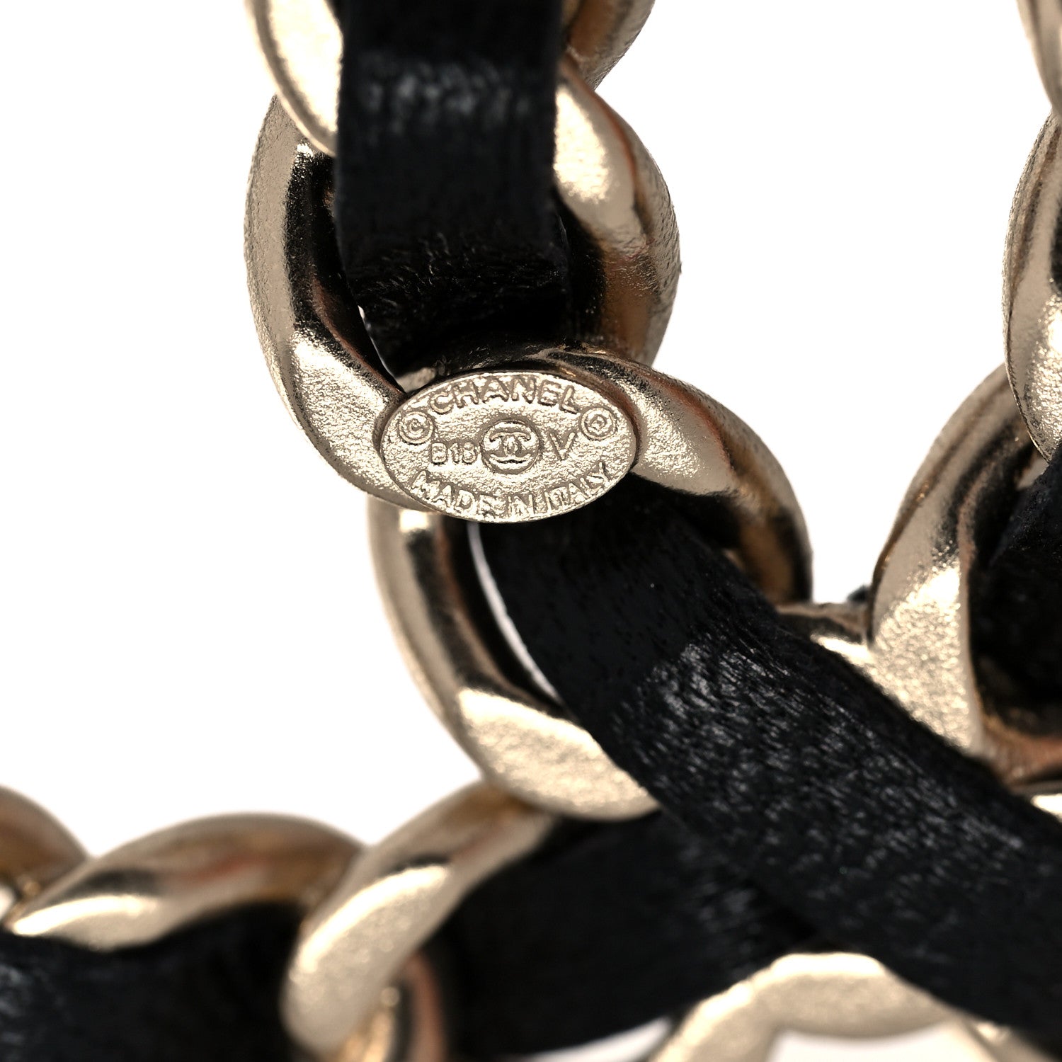 Chanel Lambskin Chain CC Brooch Black Gold 4 of 6