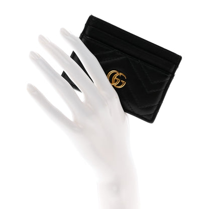 Gucci Calfskin Matelasse GG Marmont Card Holder Black 2 of 7