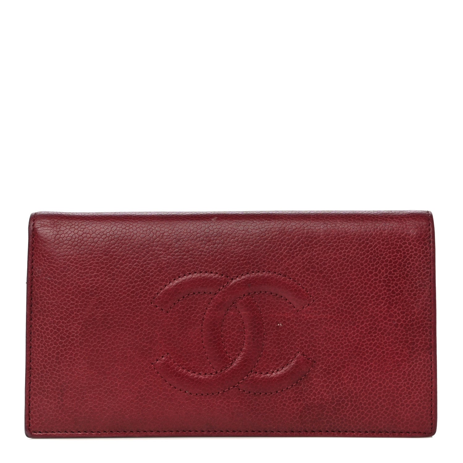 Chanel Caviar Timeless CC Yen Wallet Bordeaux 1 of 22