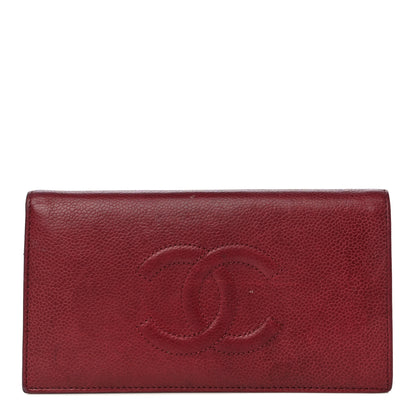 Chanel Caviar Timeless CC Yen Wallet Bordeaux 1 of 22