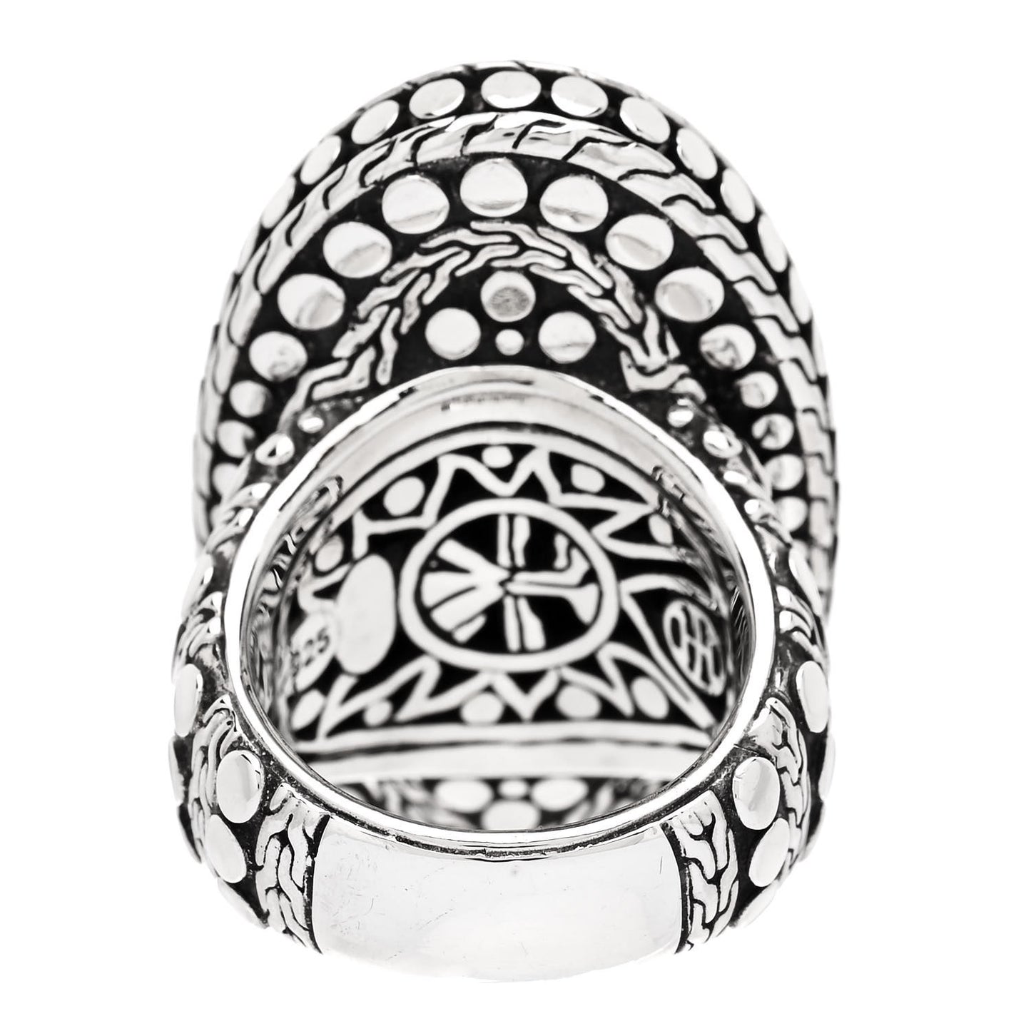 Sterling Silver Dot Oval Ring 54 7