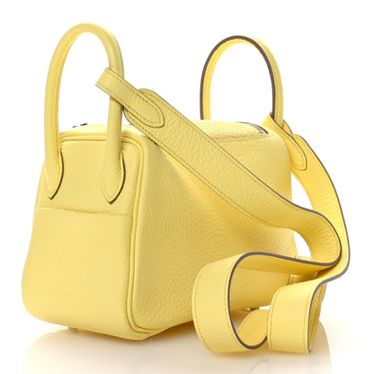 Hermes Taurillon Clemence Mini Lindy 20 Limoncello 3 of 10