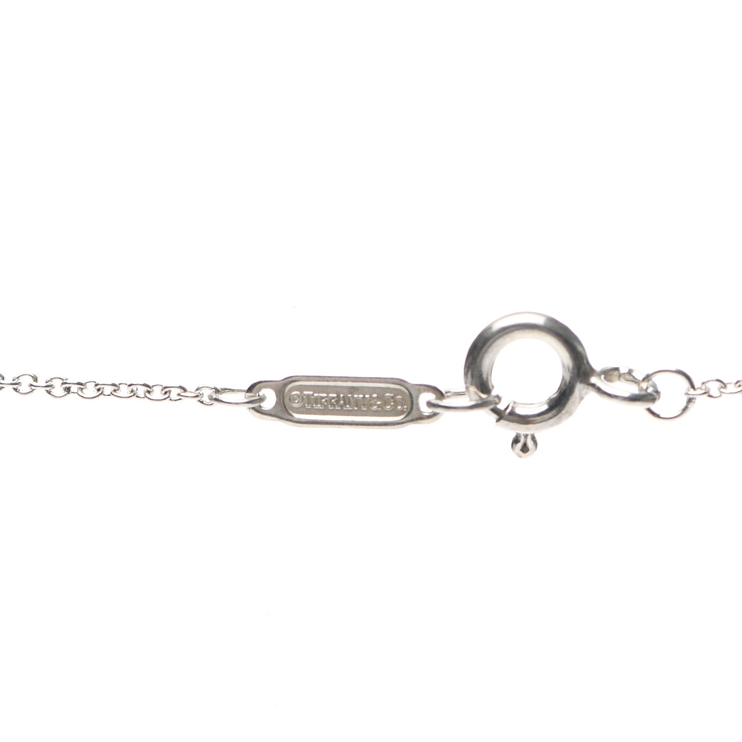 Tiffany Sterling Silver Twist Oval Key Pendant Necklace 5 of 6
