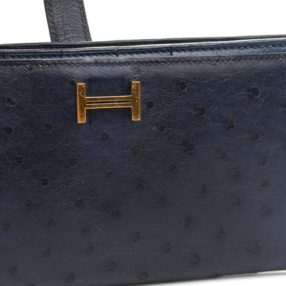 Hermes Ostrich Bearn Wallet Bleu Saphir 10 of 13