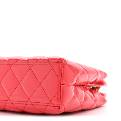 Chanel Shiny Aged Calfskin Quilted Nano Kelly Shopper Red 10 of 12