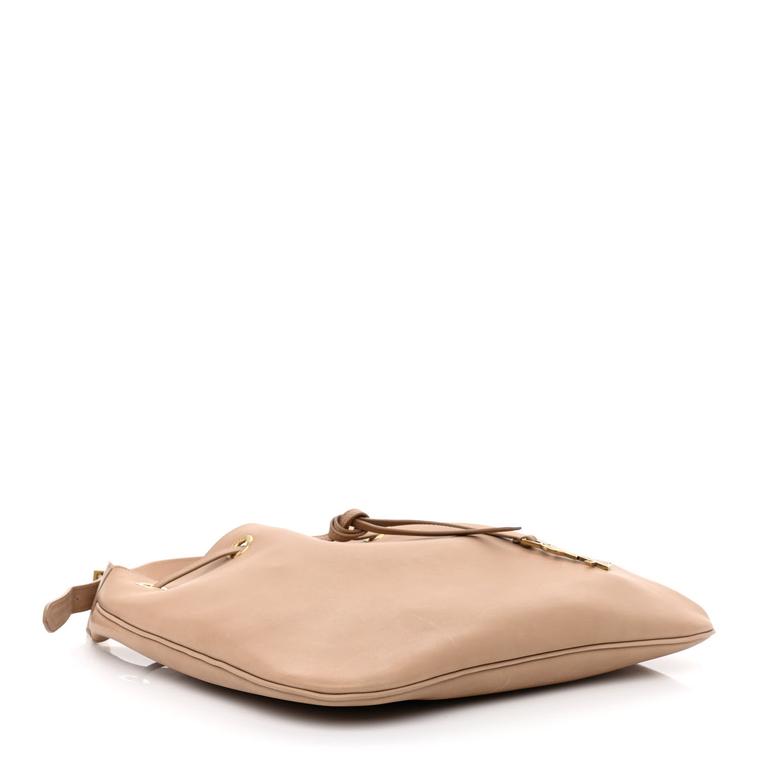 Saint Laurent Calfskin Medium Paris VII Flat Hobo Biscuit Beige 5 of 12