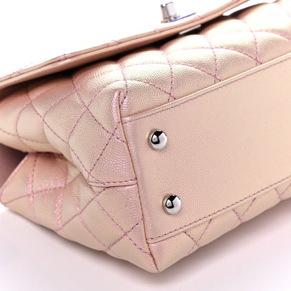 Chanel Iridescent Caviar Quilted Mini Coco Handle Flap Pink 5 of 12