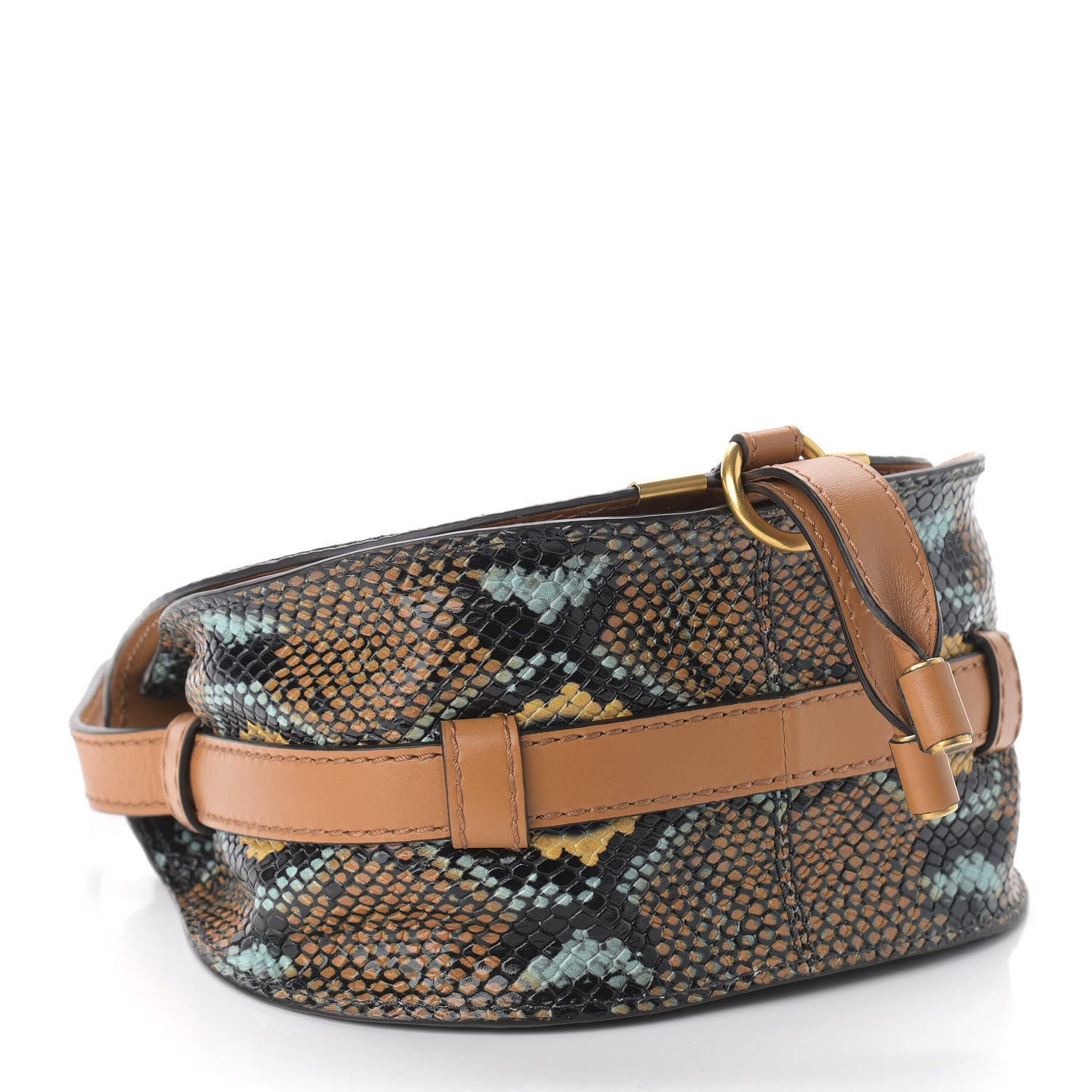 Chloe Python Calfskin Embossed Mini Marcie Round Crossbody Bag Multicolor 4 of 9