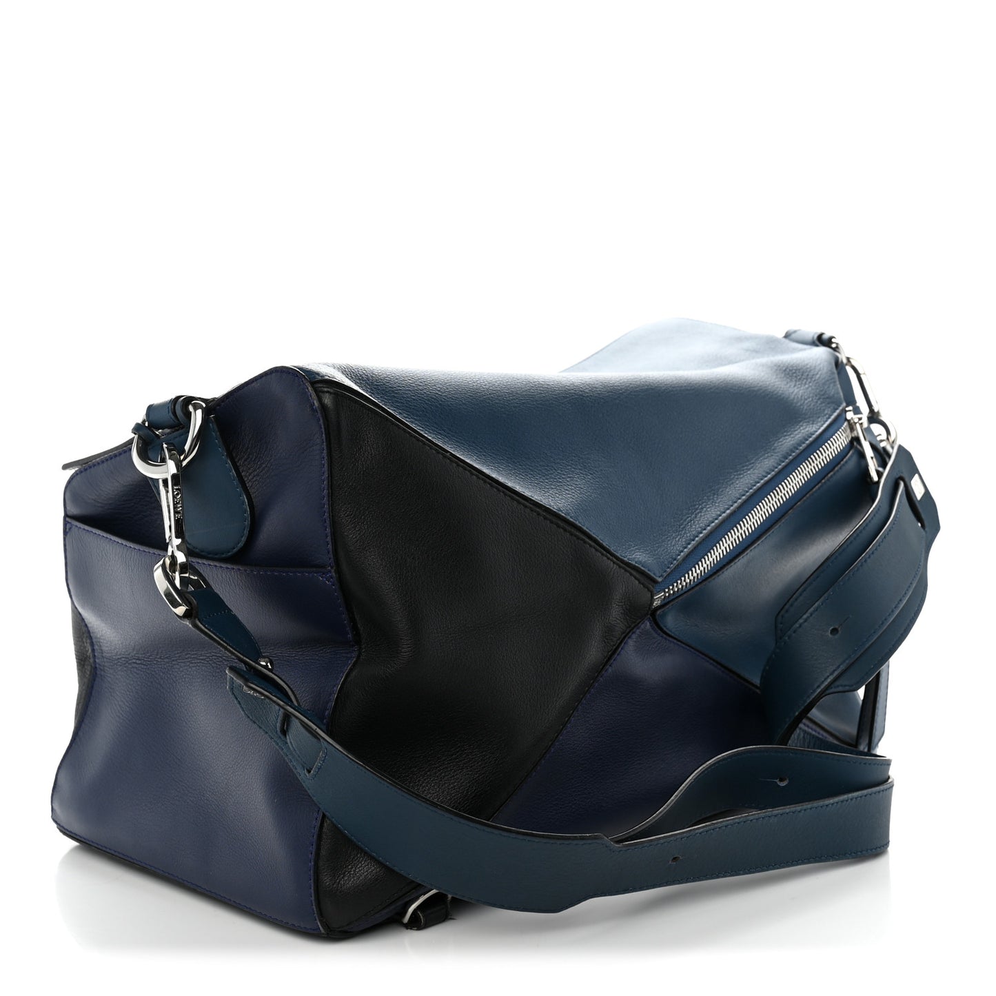 Calfskin XL Puzzle Bag Blue Black