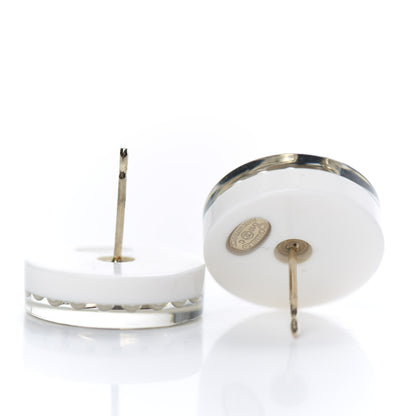 Chanel Resin Pearl CC Earrings White Black 4 of 4