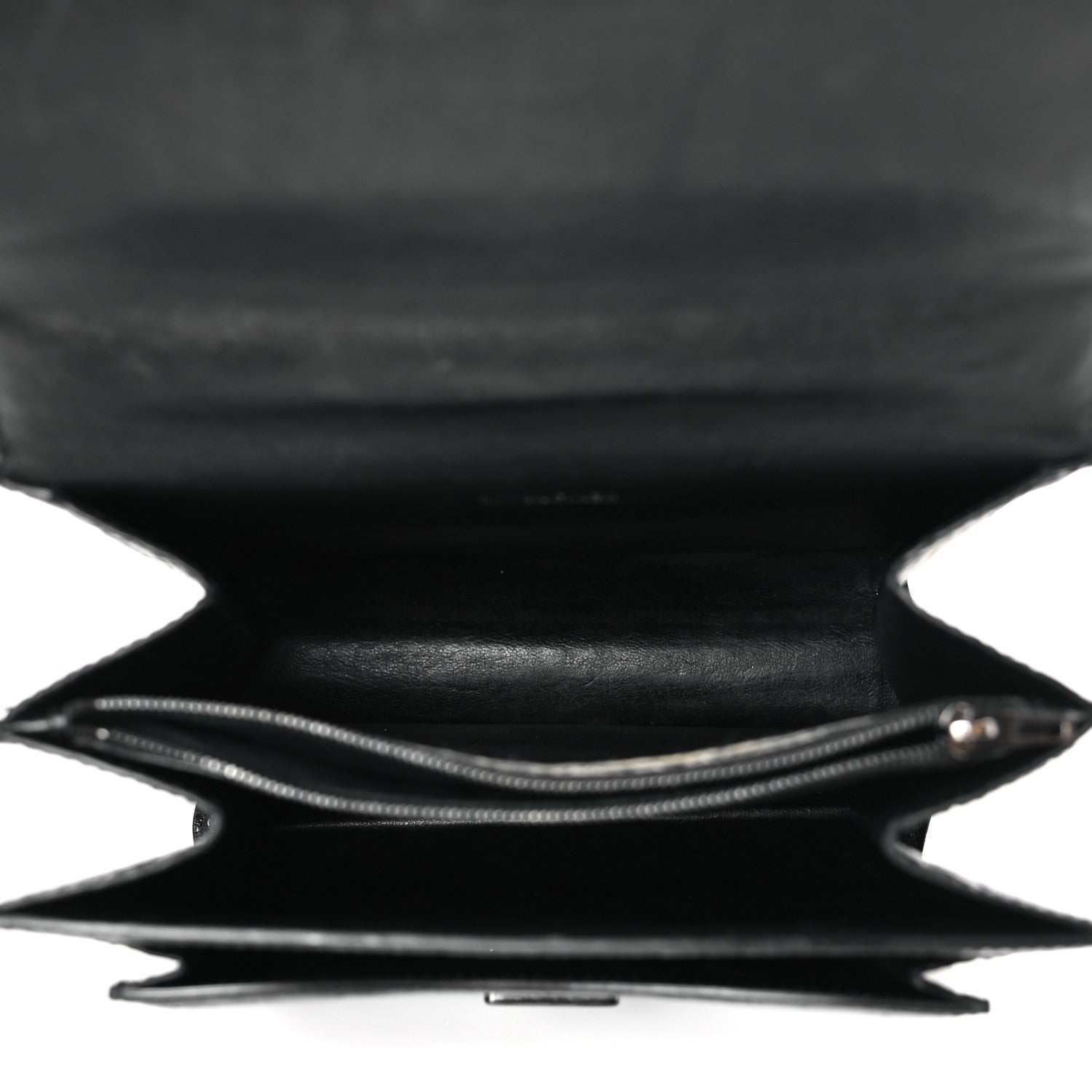 Balenciaga Shiny Calfskin Monochrome Crocodile Embossed S Sharp Chain Shoulder Bag Black 5 of 9