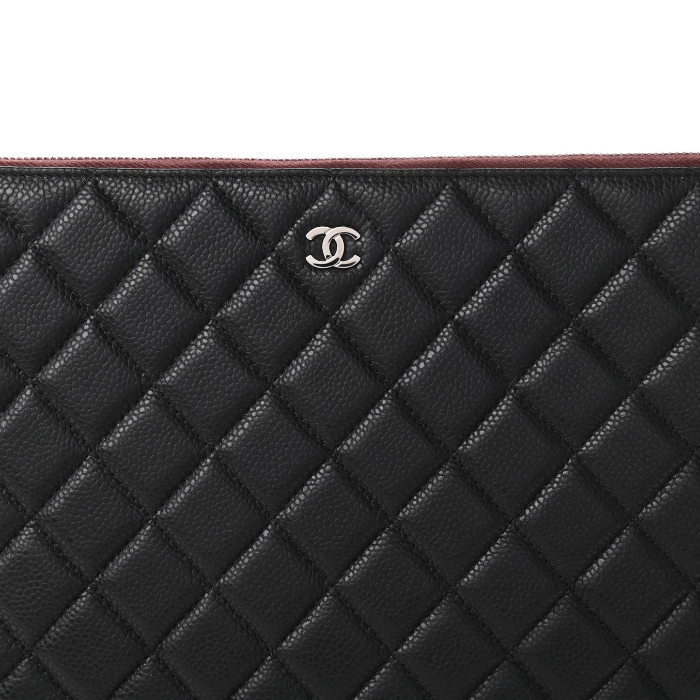 Caviar Quilted Large Cosmetic Case Black