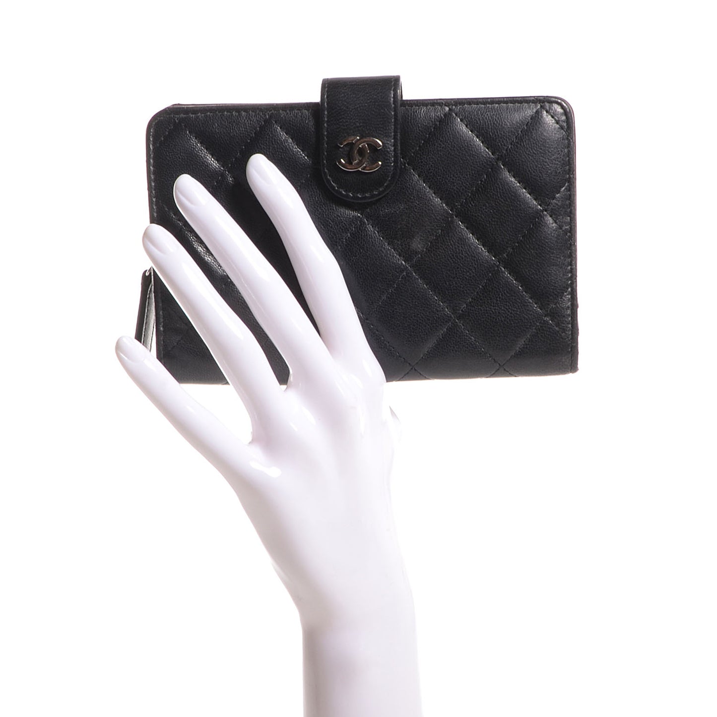 Lambskin L-Zip Pocket Wallet Black