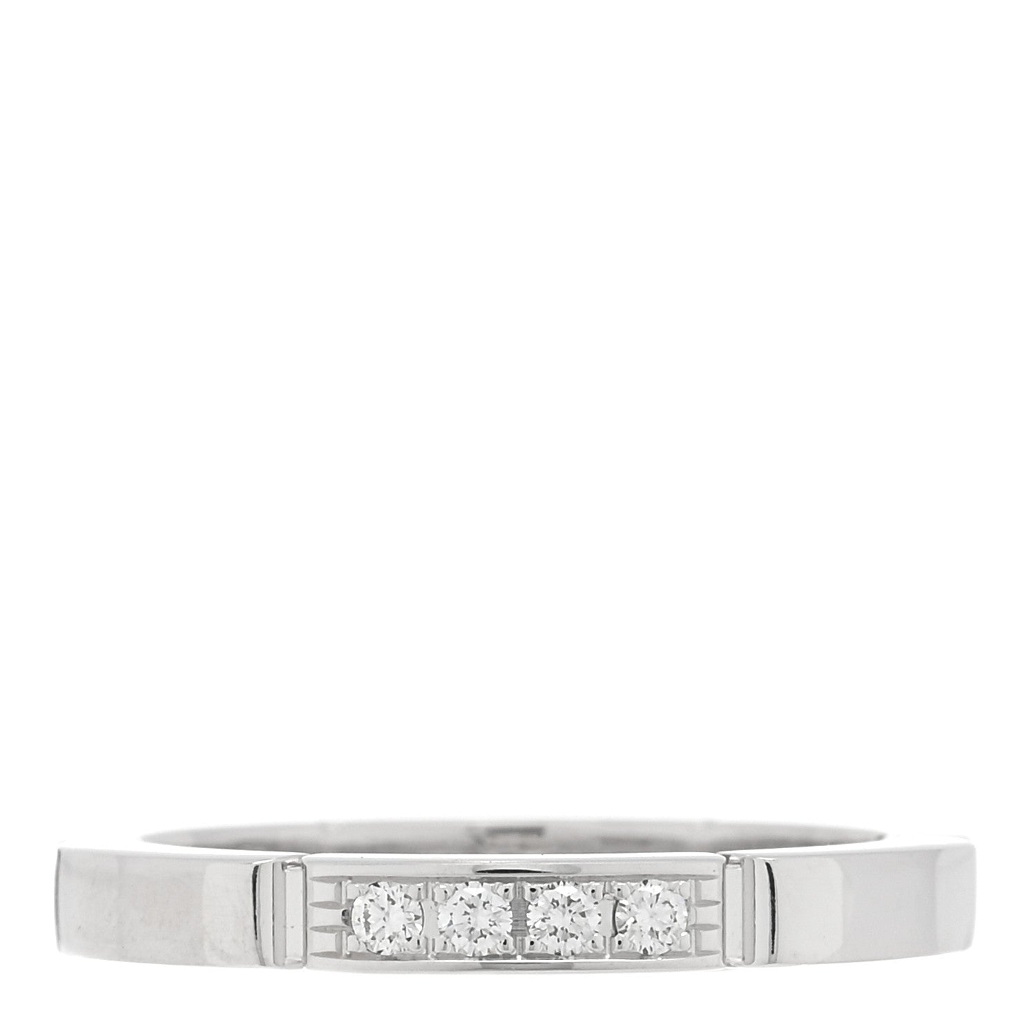 Cartier 18K White Gold Diamond Maillon Panthere Wedding Band Ring 49 5 1 of 4