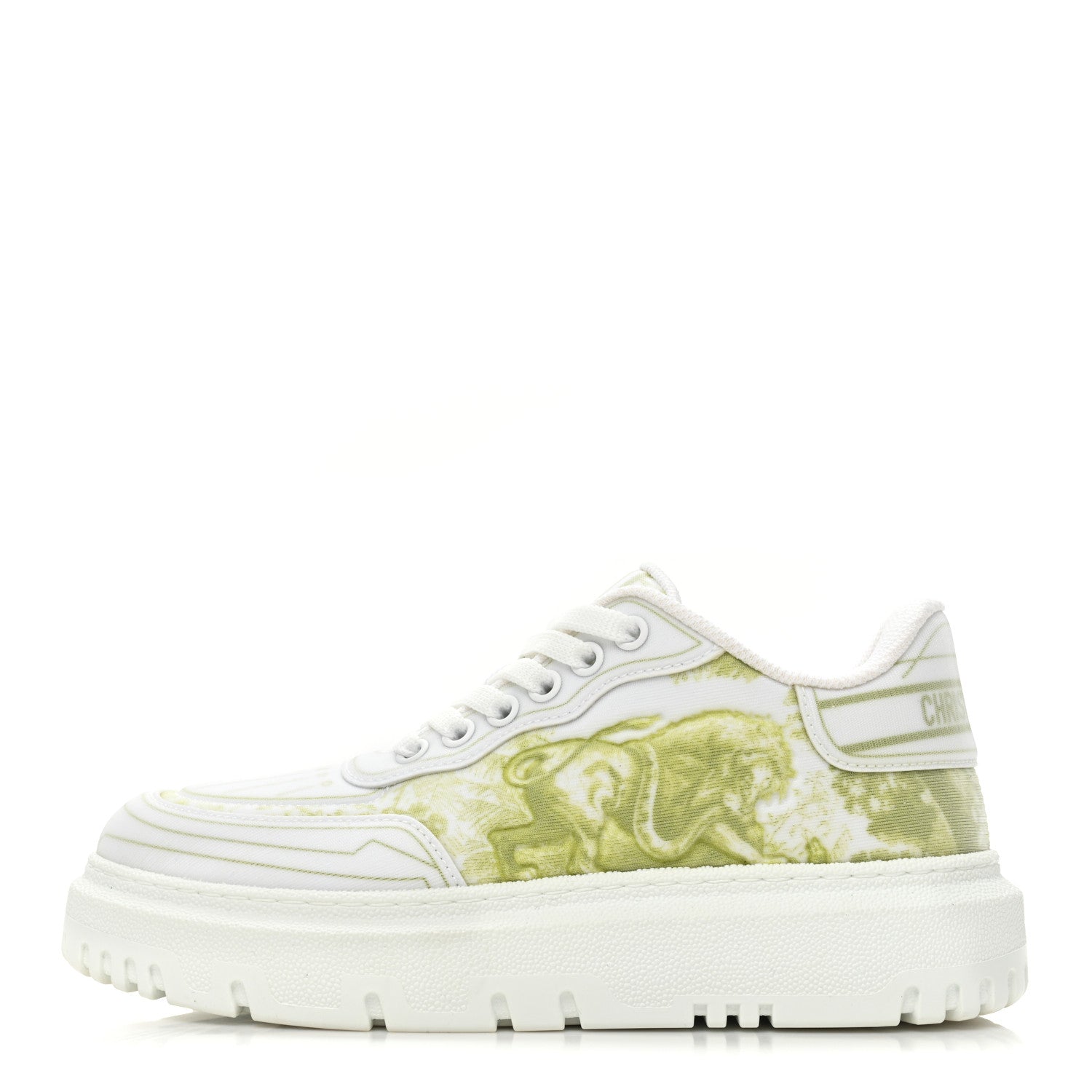 Christian Dior Technical Fabric Dior Addict Toile De Jouy Low Top Sneakers 35 Lime 1 of 9