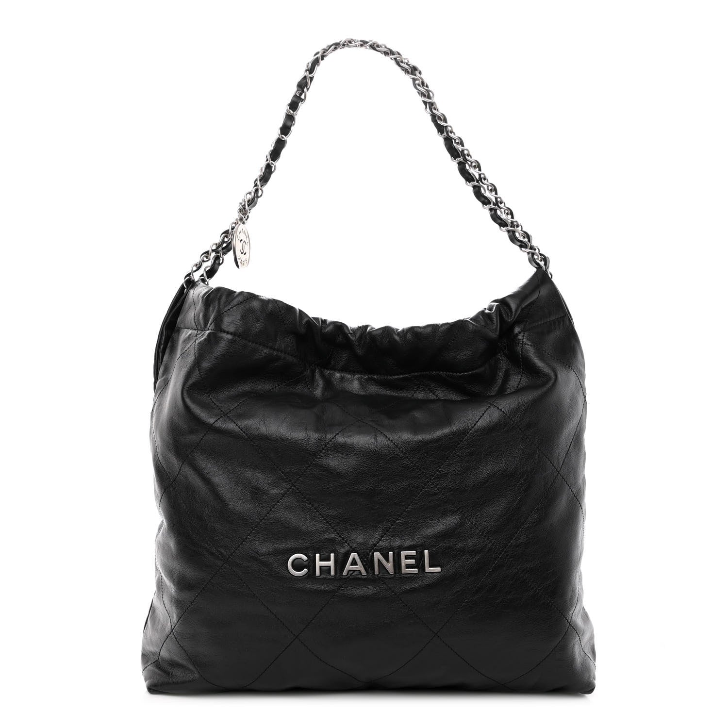 Chanel Shiny Calfskin Quilted Chanel 22 Black 3 of 10