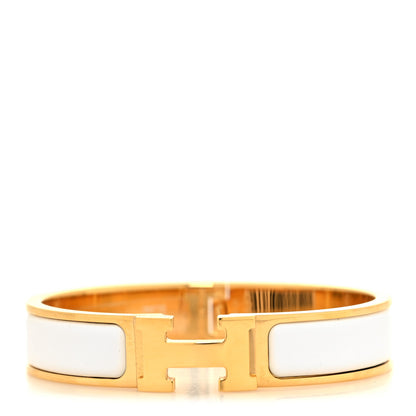 Hermes Enamel Narrow Clic Clac H Bracelet PM White 1 of 5