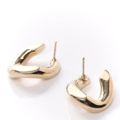 Christian Dior Logo Small Hoop Earrings Gold Silver 3 of 4