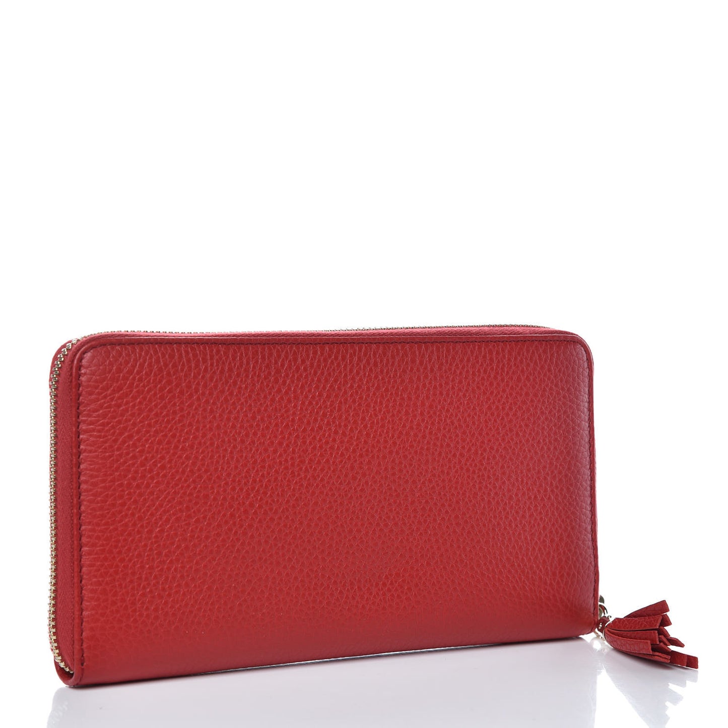 Pebbled Calfskin Soho Zip Around Wallet Vibrant Red
