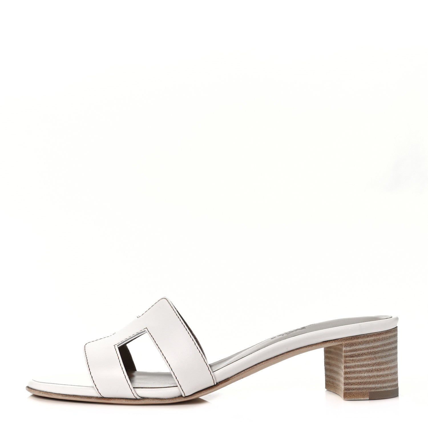 Hermes Calfskin Oasis Sandals 37.5 White 1 of 8