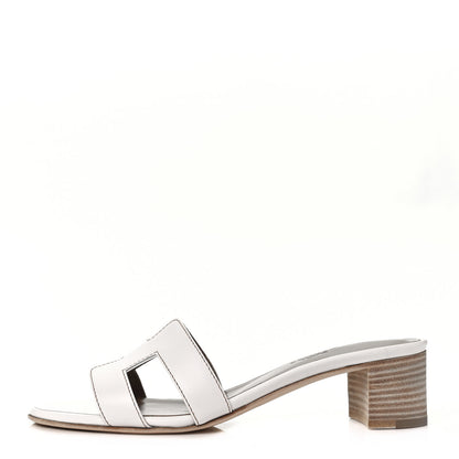 Hermes Calfskin Oasis Sandals 37.5 White 1 of 8