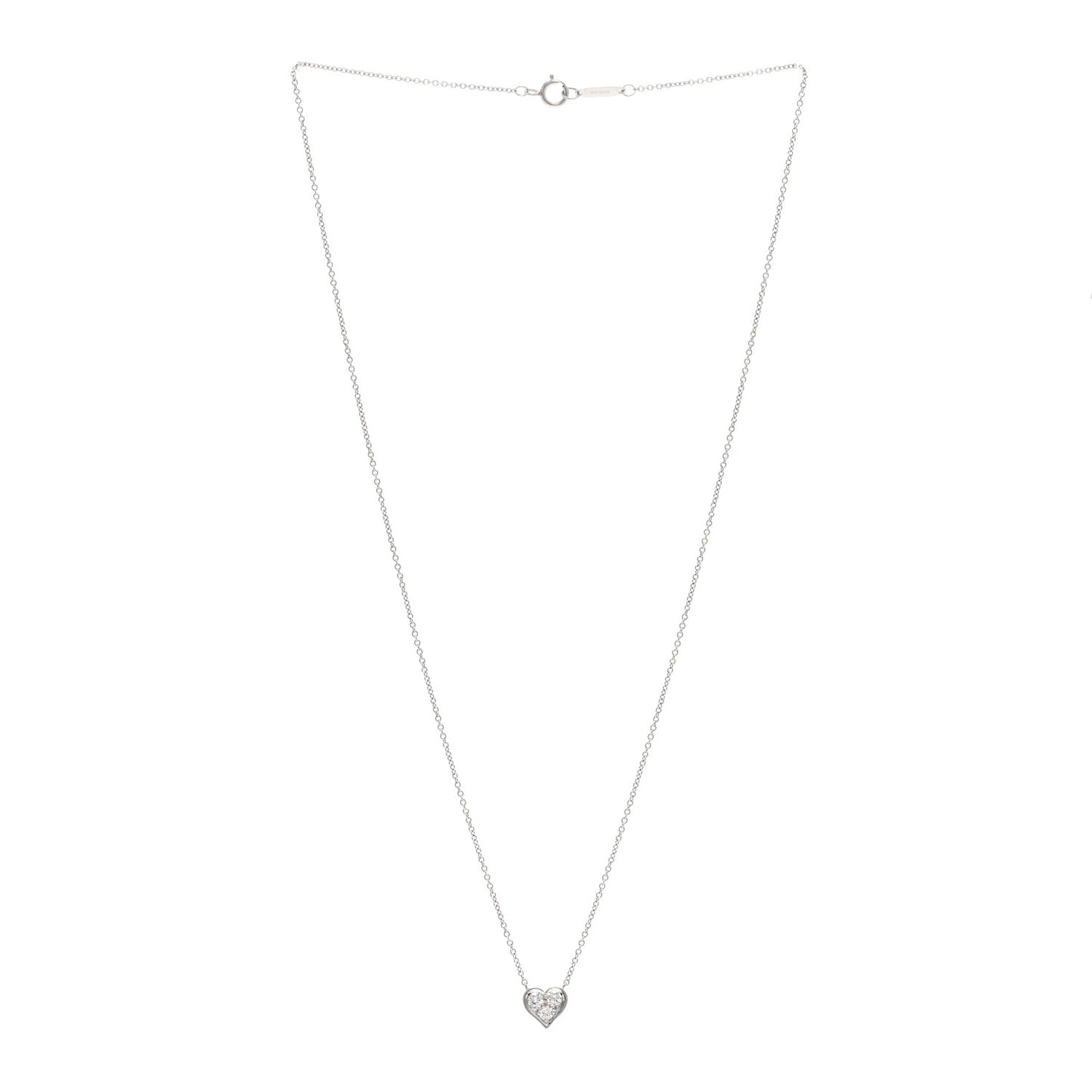 Platinum Diamond Heart Pendant Necklace