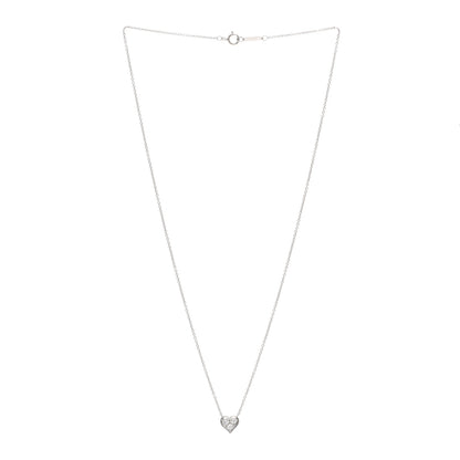 Tiffany Platinum Diamond Heart Pendant Necklace 3 of 4