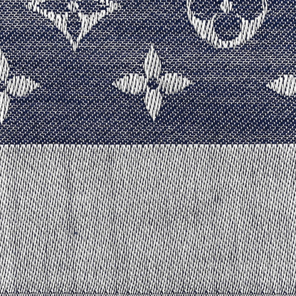 Louis Vuitton Silk Wool Monogram Denim Shawl Blue 5 of 5