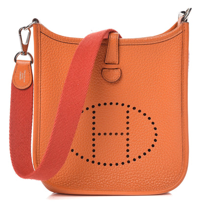 Hermes Taurillon Clemence Amazone Evelyne TPM Orange Peony 1 of 14