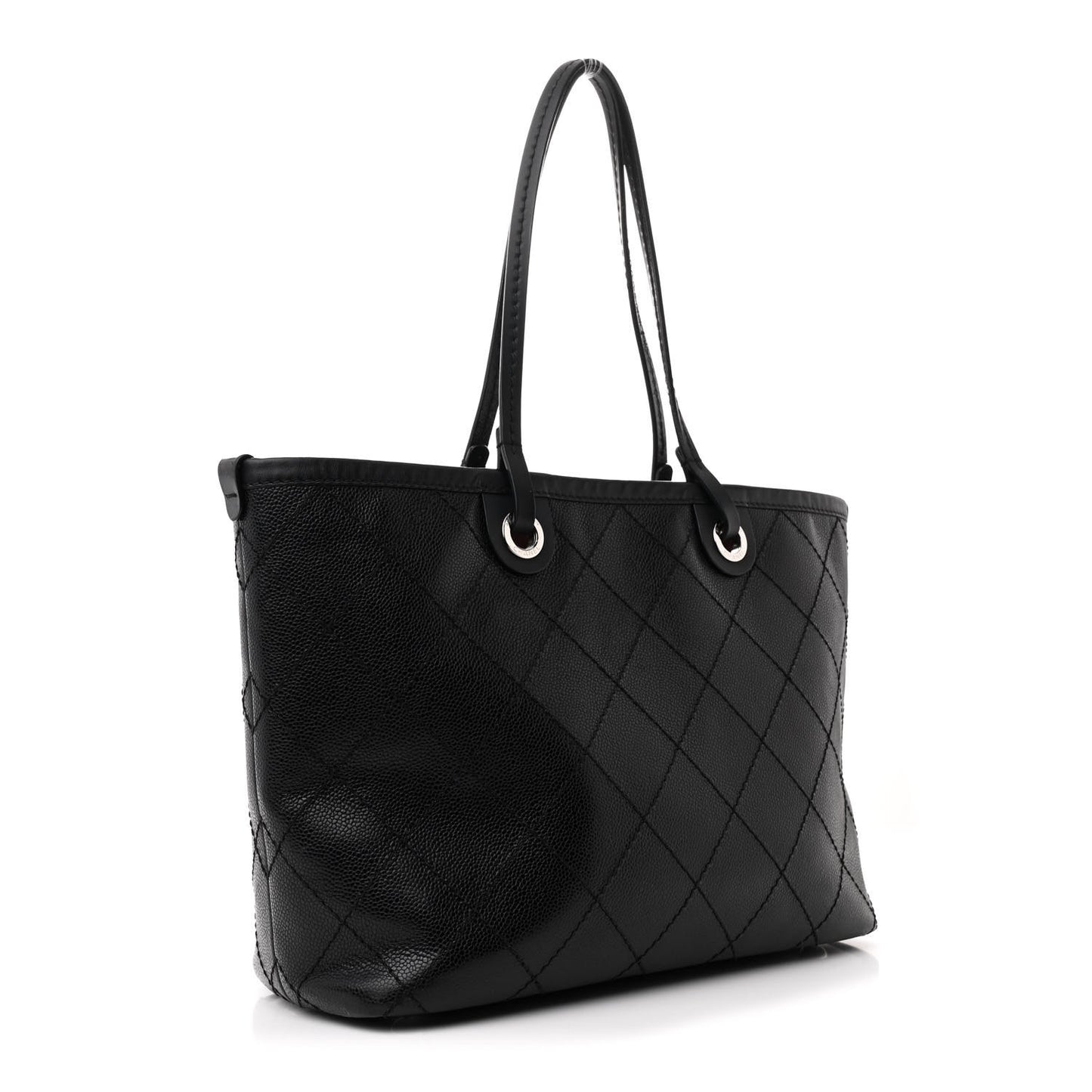 Grained Calfskin Shopping Fever Tote Black