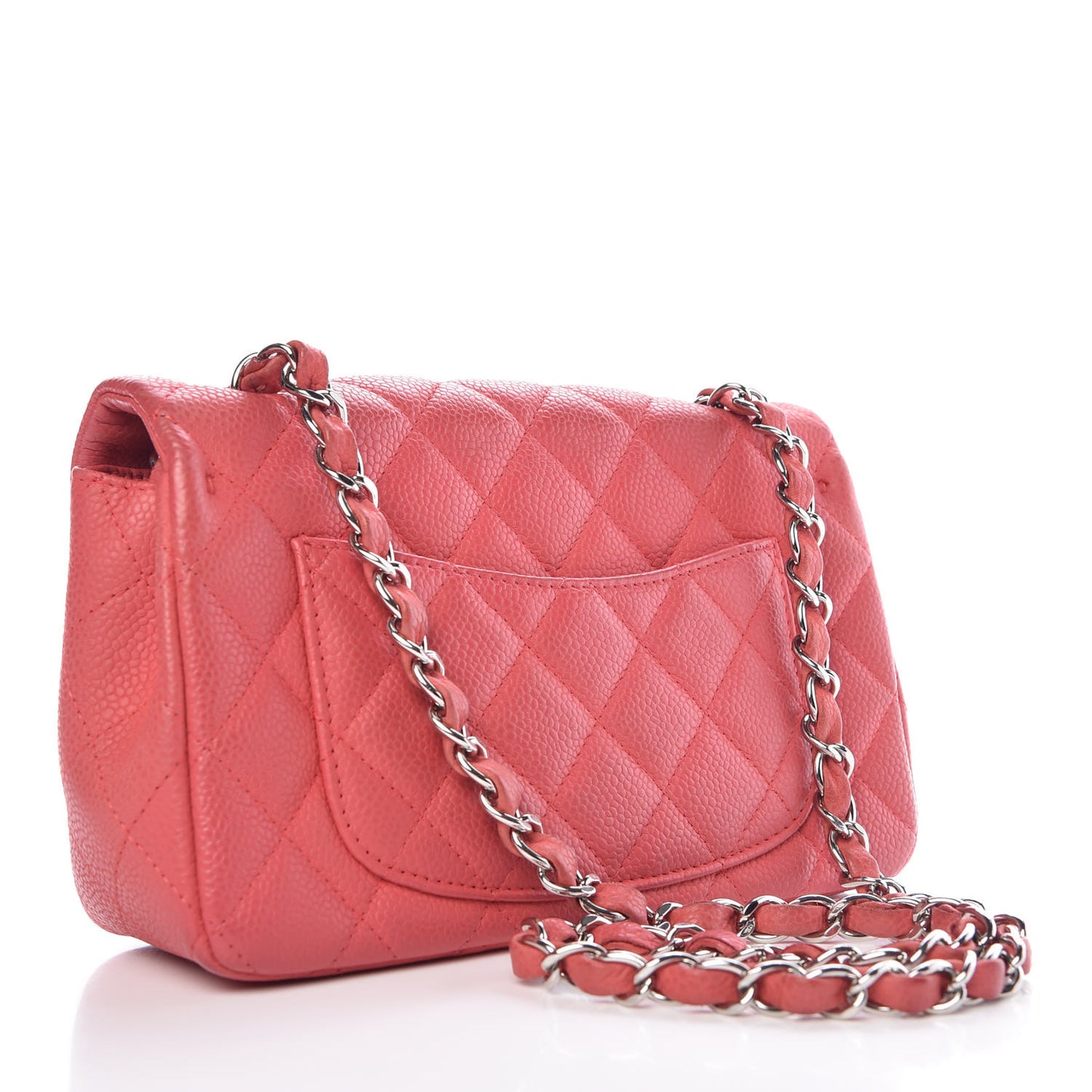 Caviar Quilted Mini Rectangular Flap Dark Pink