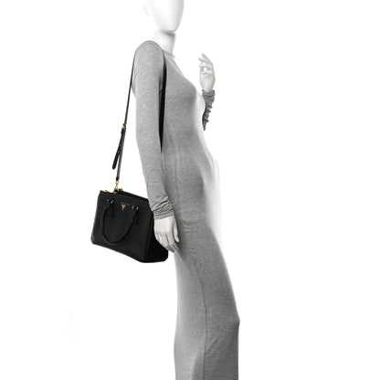 Prada Saffiano Small Galleria Double Zip Tote Black 2 of 10