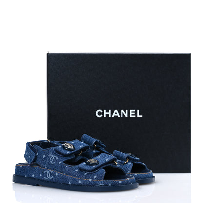 Chanel Denim CC Dad Sandals 35 Dark Blue 11 of 11