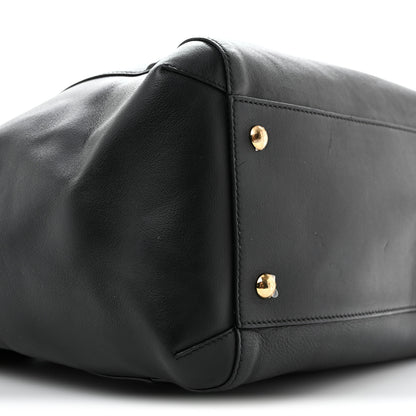 Fendi Vitello Grace King Karligraphy Chain Bucket Bag  Black Bisquit 9 of 15