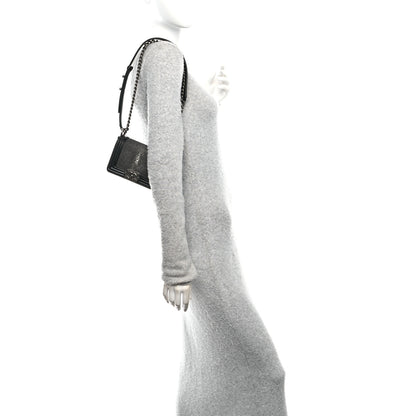 Chanel Galuchat Stingray Mini Boy Flap Black Silver 2 of 10