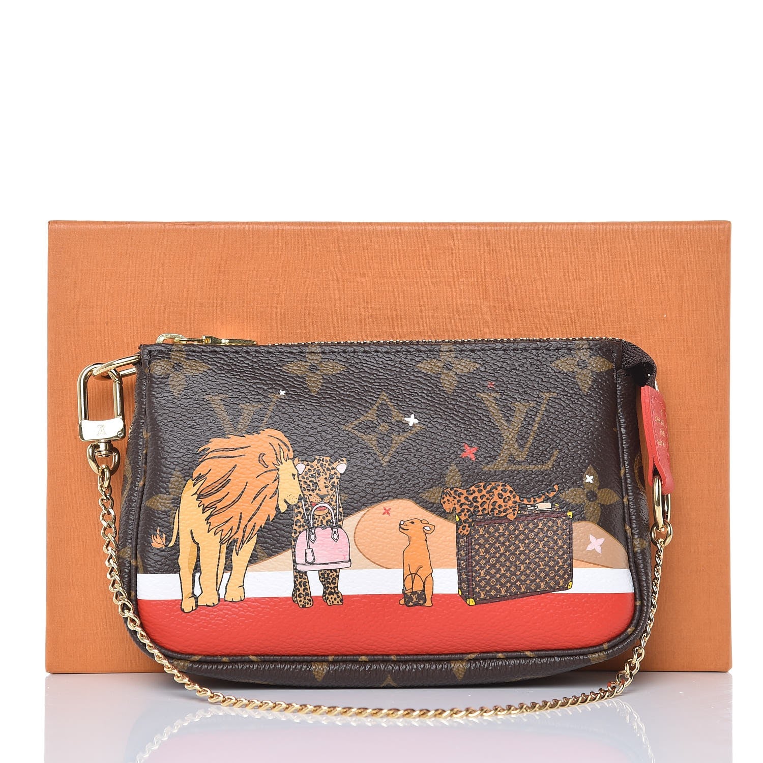 Louis Vuitton Monogram 2018 Christmas Animation Mini Cats Pochette Accessories 8 of 8
