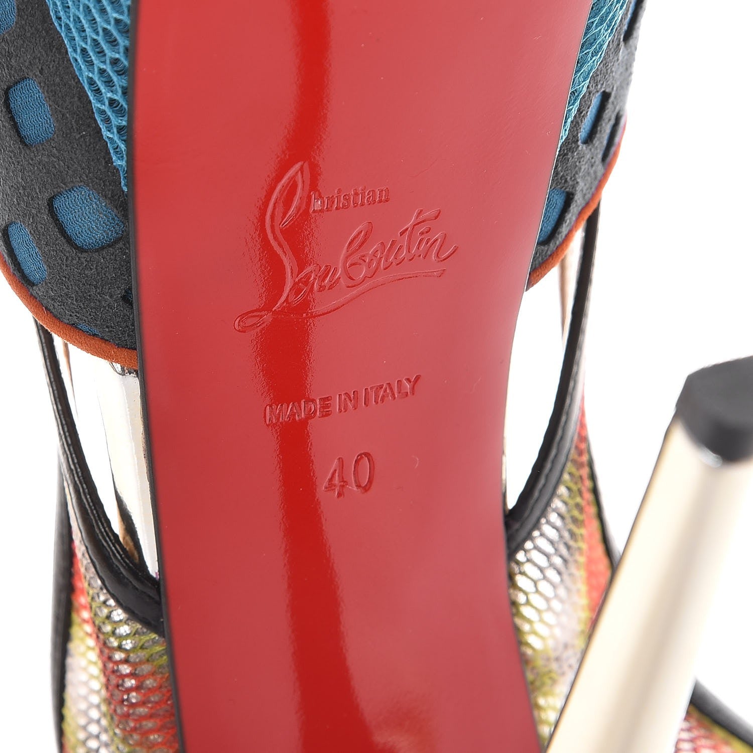 Christian Louboutin Fishnet Shiny Calfskin Marinadentella 150 Pumps 40 Ocean 6 of 9