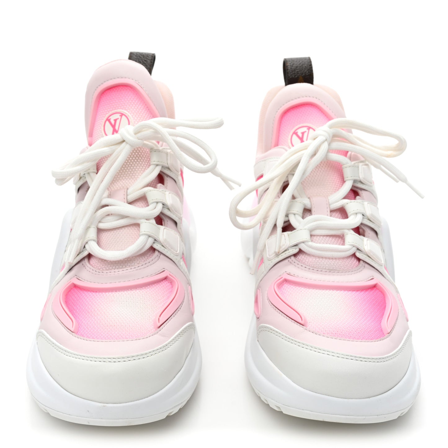Calfskin Technical Nylon LV Archlight Sneaker 40 White Pink