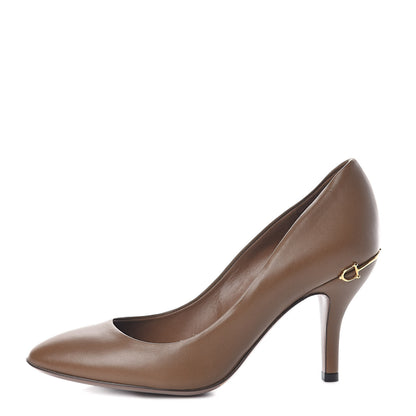 Gucci Nappa Horsebit High Heel Pumps 36.5 Acero 1 of 7