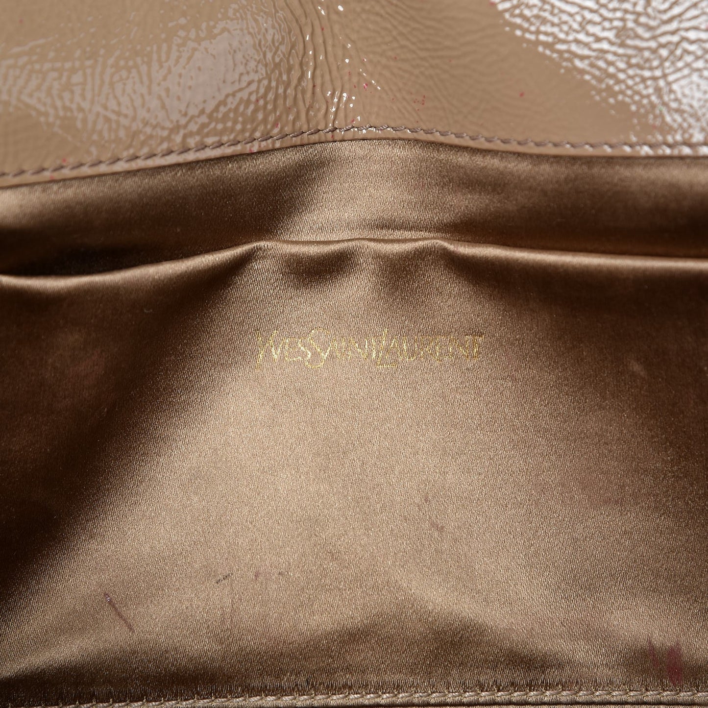 Textured Patent Monogram Large Belle De Jour Clutch Nude