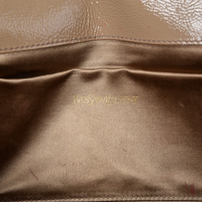 Saint Laurent Textured Patent Monogram Large Belle De Jour Clutch Nude 6 of 16