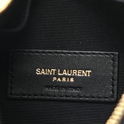 Saint Laurent Grain De Poudre Chevron Monogram Bill Pouch Black 6 of 9