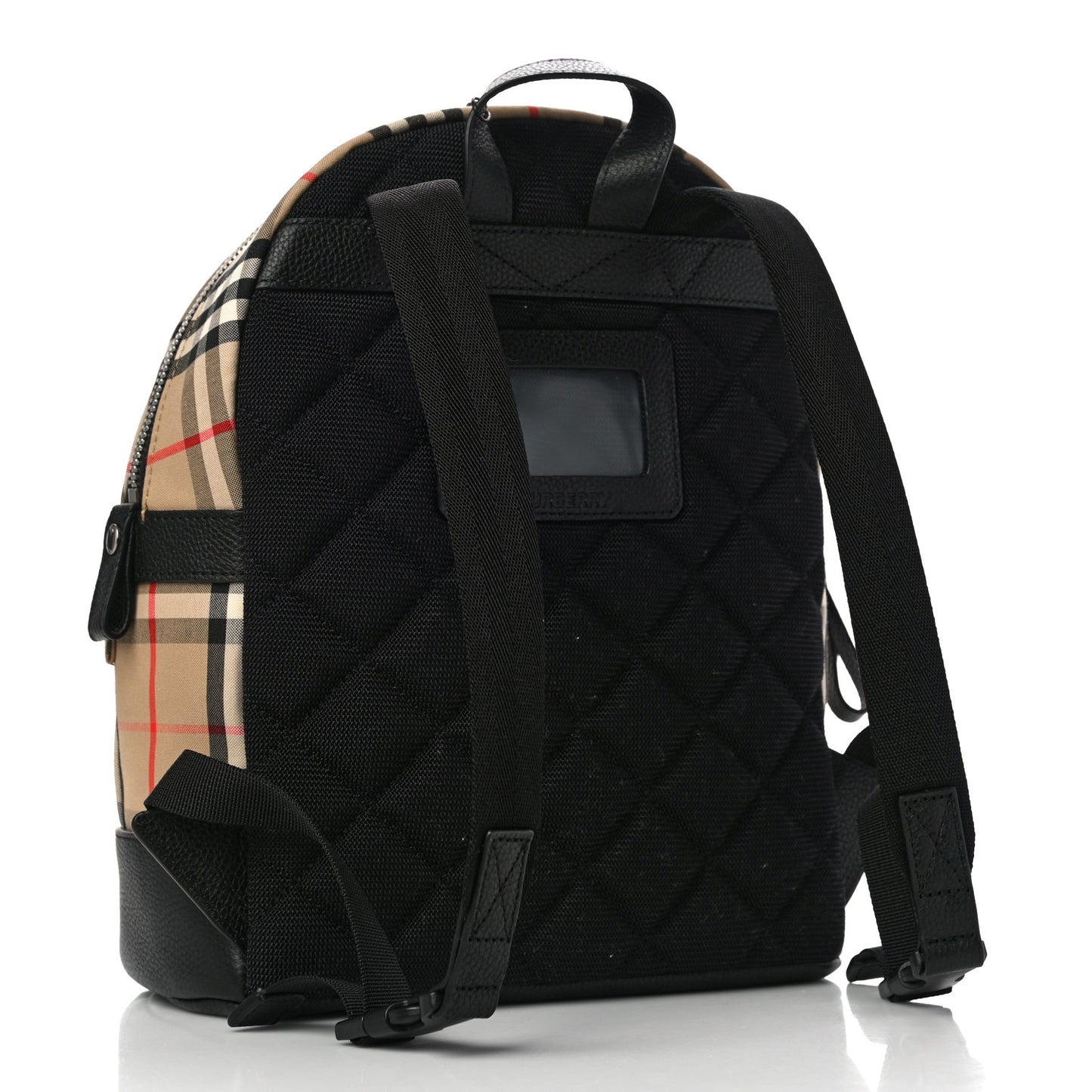 House Check Canvas Calfskin Small Nico Backpack Archive Beige
