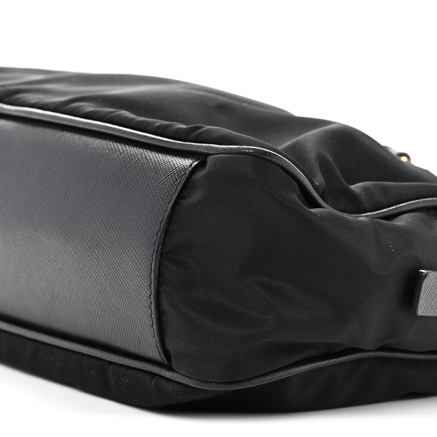 Nylon Saffiano Small Top Handle Bag Black