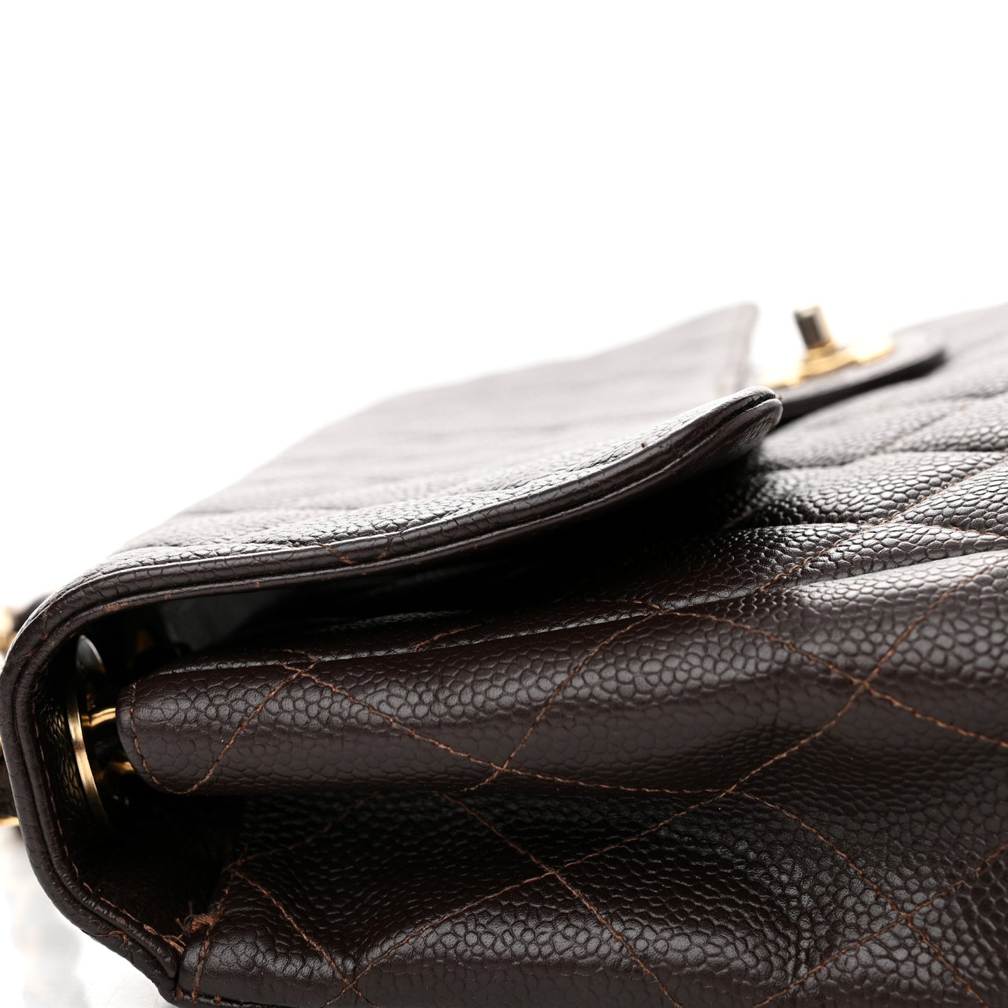 Caviar Quilted Jumbo Single Flap Brown